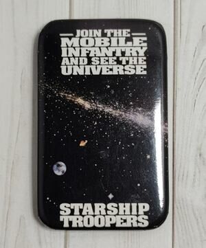 Starship Troopers Movie Promo See The Universe Button Pinback Hat Lanyard Pin